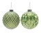 Melrose Shiny Finish Glittered Glass Christmas Ball Ornaments - 4" (100mm) - Green - 6ct